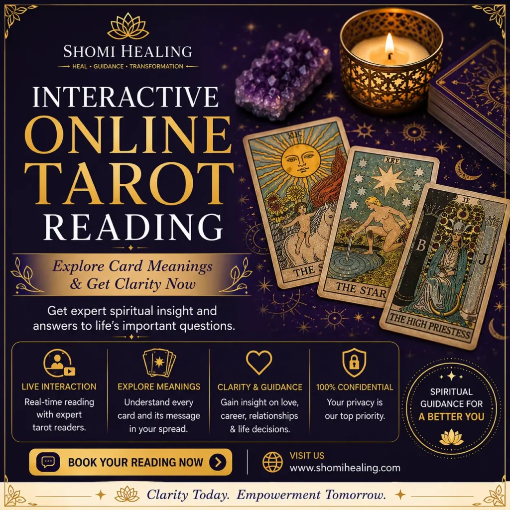 Interactive online tarot card reading